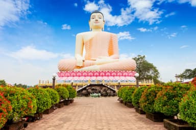 Giant seated Buddha statue at Kande Vihara Temple near Bentota, Sri Lanka, on the Best of Sri Lanka tour