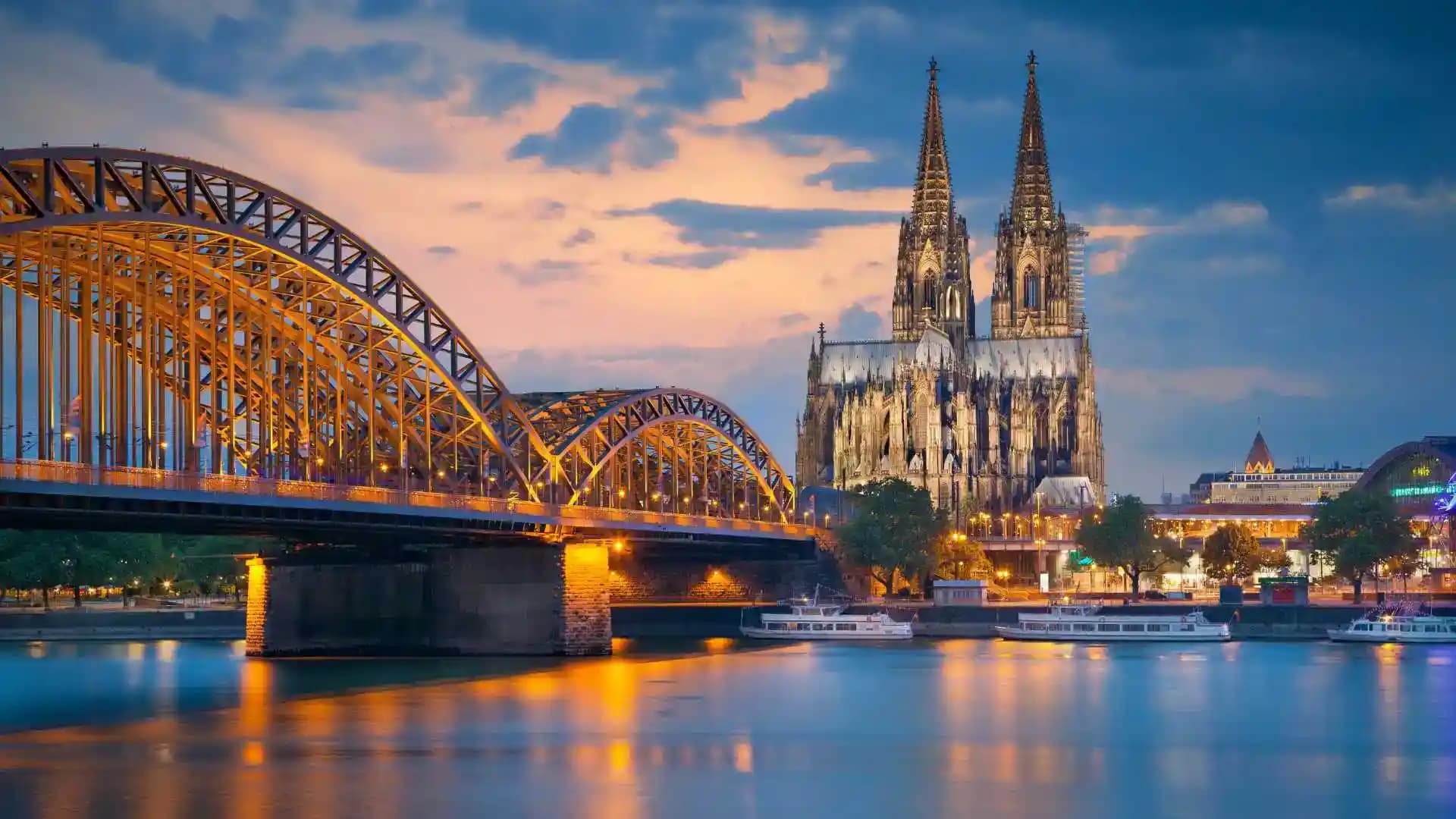 Hohenzollern Bridge Cathedral Cologne Germany