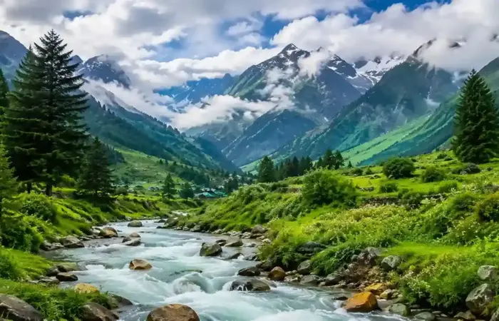 Best places to visit in North India in July with scenic mountains, rivers, and lush monsoon landscapes