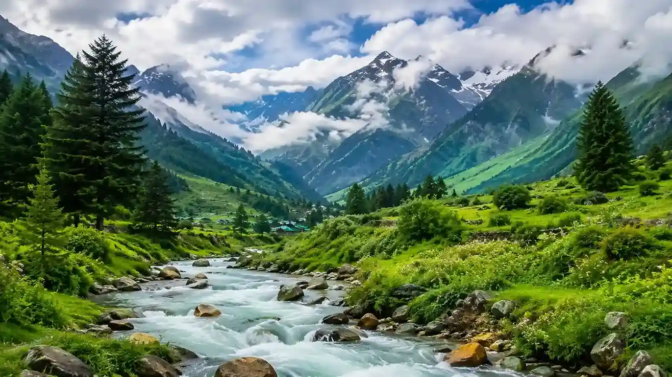 Best places to visit in North India in July with scenic mountains, rivers, and lush monsoon landscapes