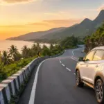 Best road trips from Chennai by car along scenic coastal highway with hills and beach view