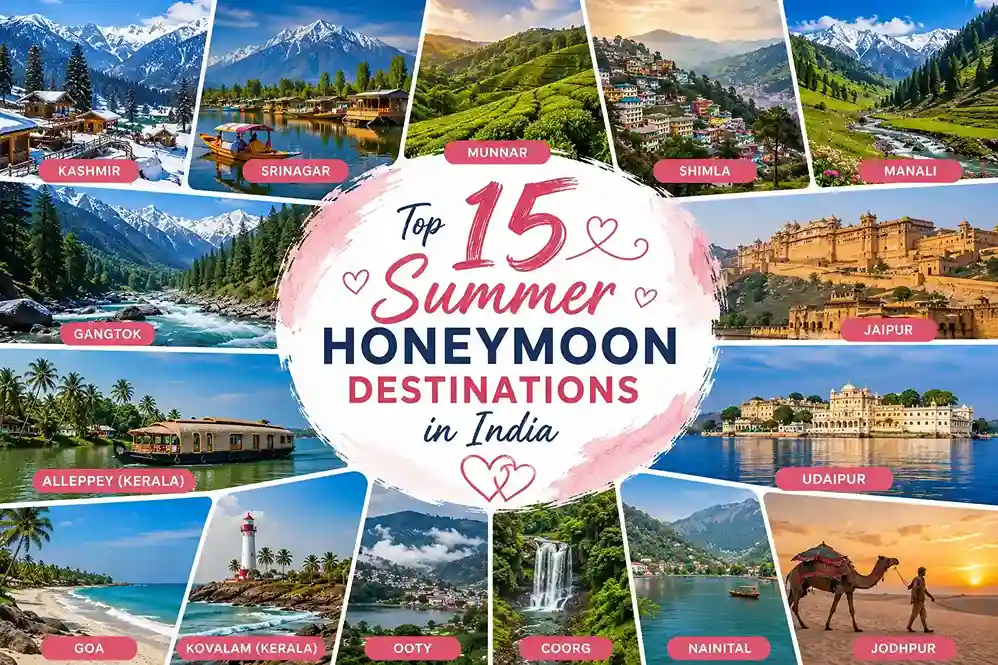 15 Best Summer Honeymoon Destinations in India for Couples in 2026