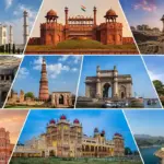 top 10 famous monuments in India including the Taj Mahal, Red Fort, Qutub Minar, Mysore Palace, Gateway of India, and Statue of Unity for heritage tourism in 2026