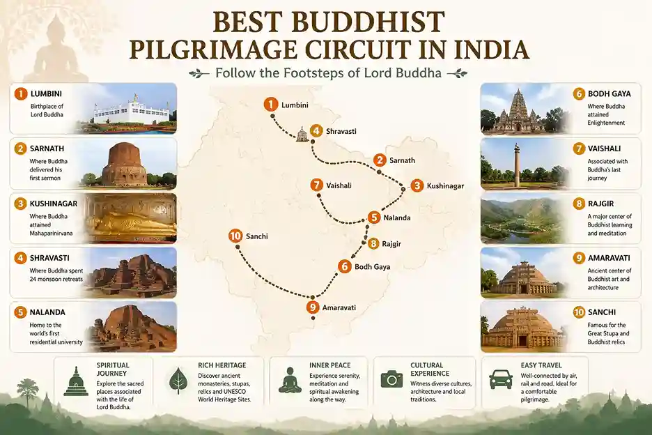 Best Buddhist pilgrimage circuit in India